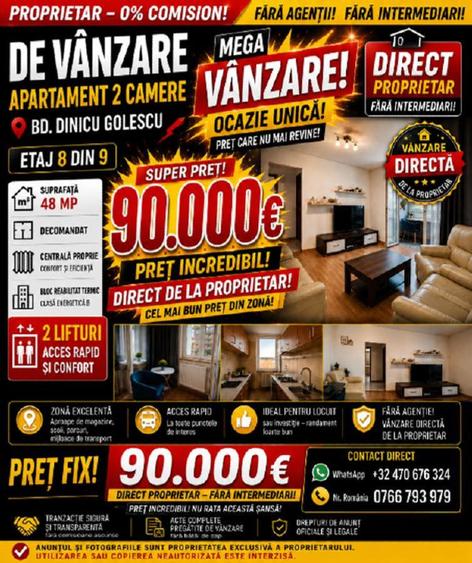 Apartament cu 2 camere decomandat, mobilat în Gara de Nord