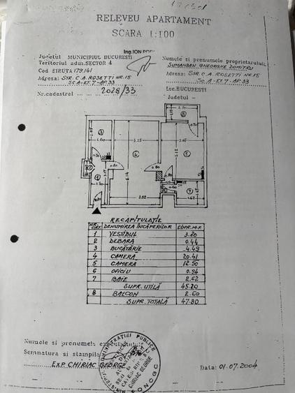 Apartament cu 2 camere semidecomandat, mobilat în Universitate