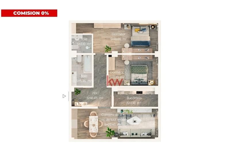 Apartament cu 3 camere în Miroslava — fotografia 3