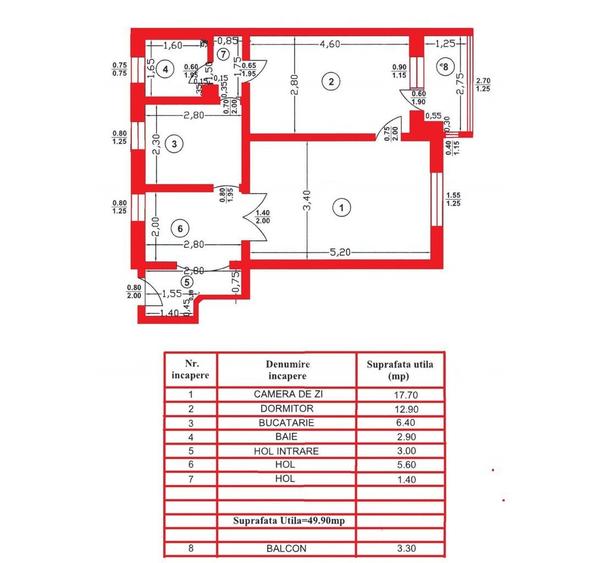 2 cam,decom.,parter cu balcon, 53 mp,Primaverii,pretabil sp. comercial - 20