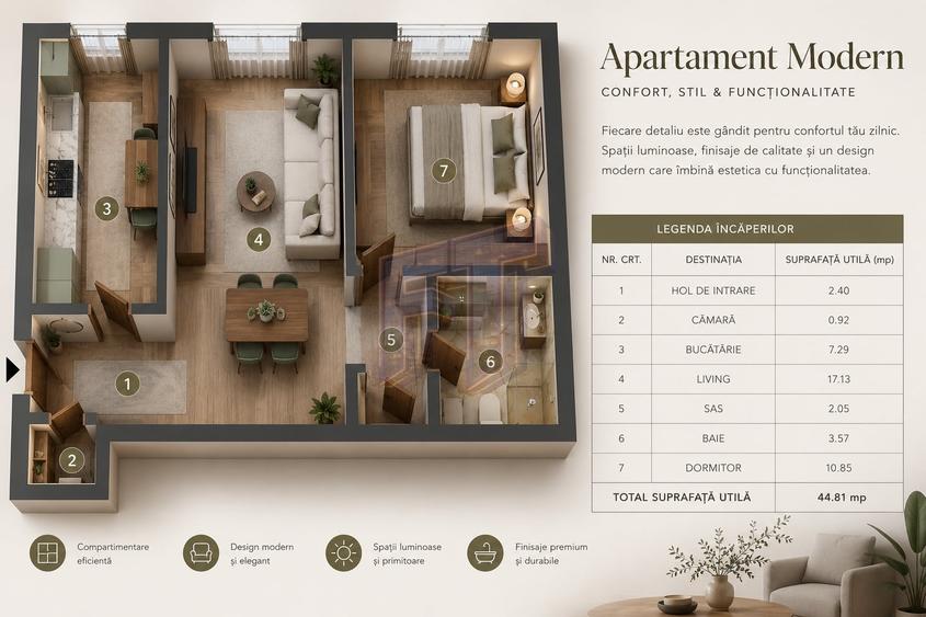 Apartament 2 camere în Cotroceni, renovat complet în 2024, prima închiriere - 11