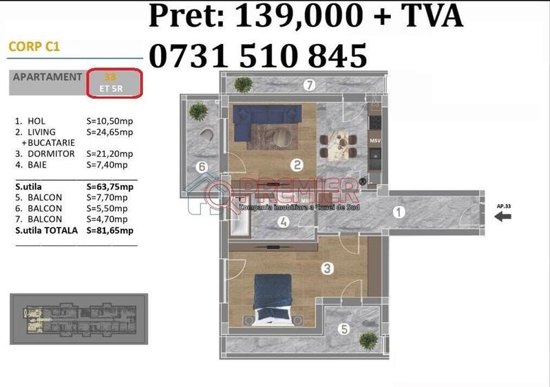 Apartament cu 2 camere în Central — fotografia 1