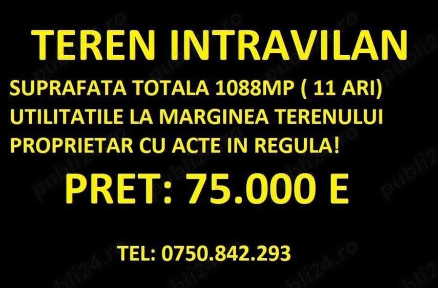 Teren de 1088 mp, în Central