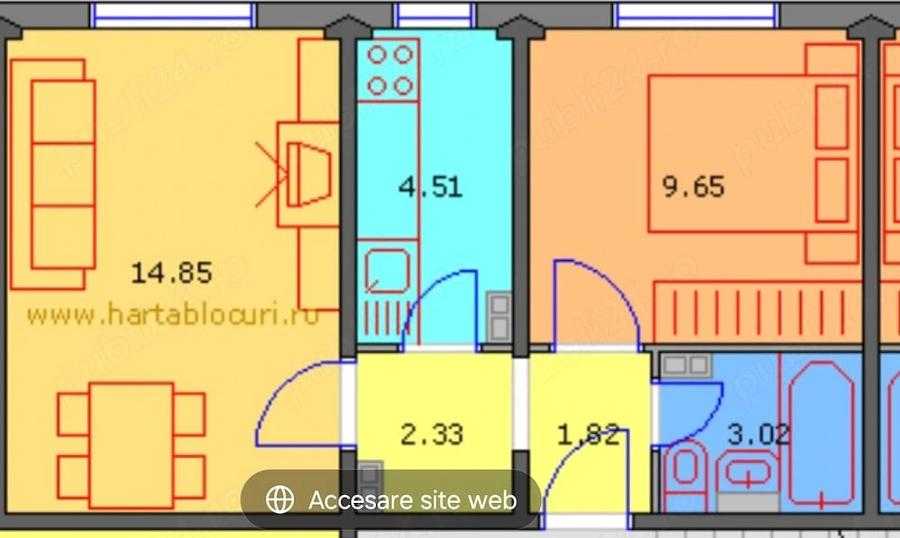 Apartament cu 2 camere decomandat în Berceni