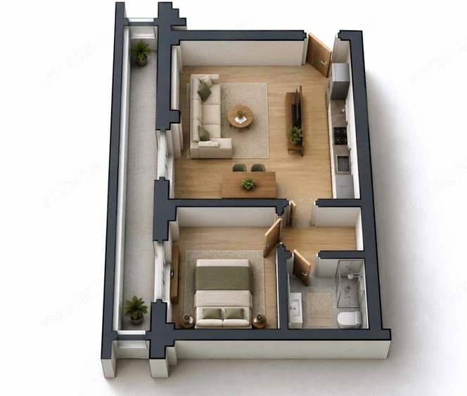 Apartament cu 2 camere în Preajba