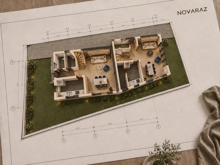 Casă cu 2 camere cu Teren 197 Mp în Central