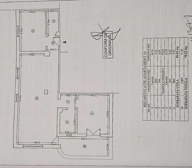 Apartament cu 3 camere decomandat în Central