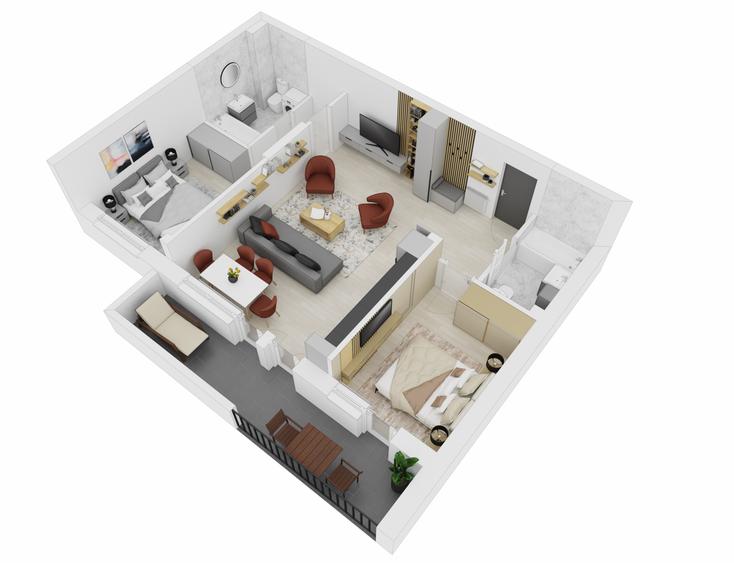 Apartament cu 3 camere decomandat în Hipodrom 2