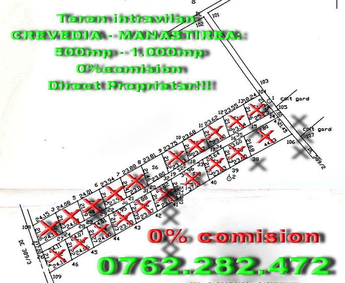 Teren intravilan Crevedia - Manastirea - Buftea, 582mp, 0%comision - 10