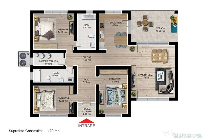 Casă cu 4 camere cu Teren 330 Mp în Tărlungeni