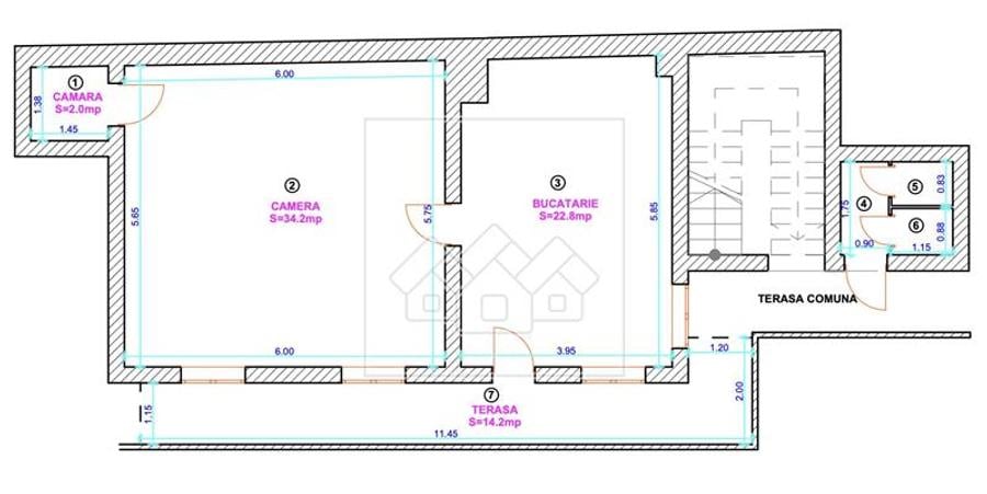 Apartament cu 2 camere nedecomandat în Ultracentral