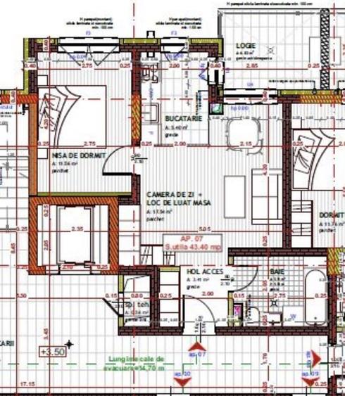 Apartament cu 2 camere semidecomandat în Florești