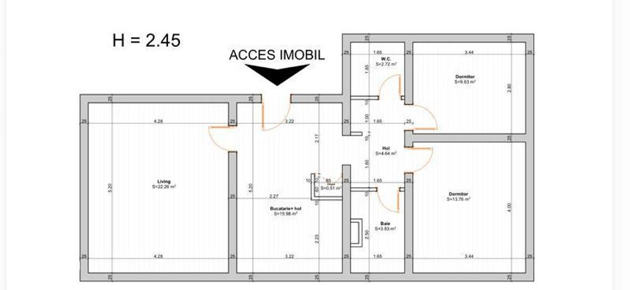 Apartament cu 3 camere decomandat în Matei Basarab