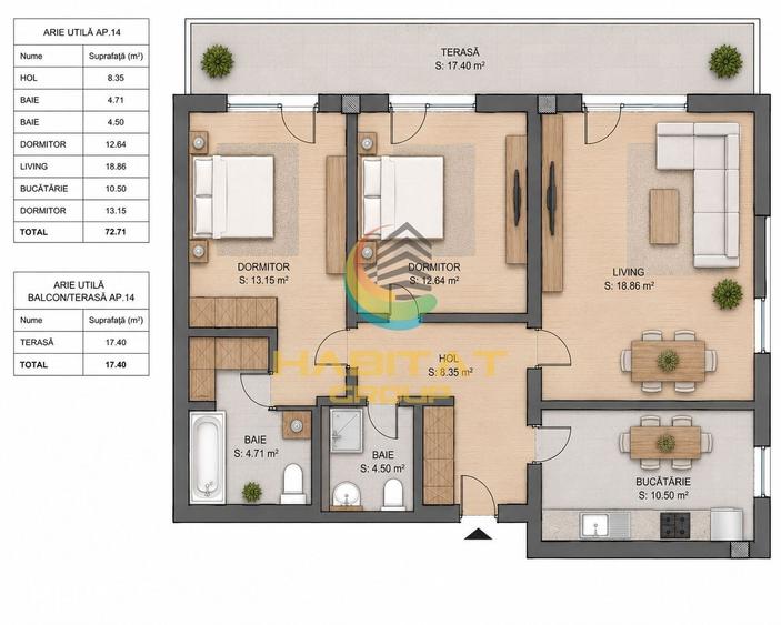 Apartament cu 3 camere decomandat în Theodor Pallady