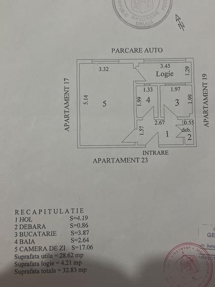 Garsonieră decomandată în Sud