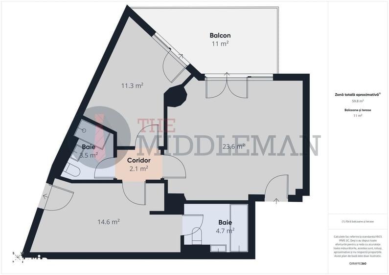 Apartament cu 3 camere în Basarab