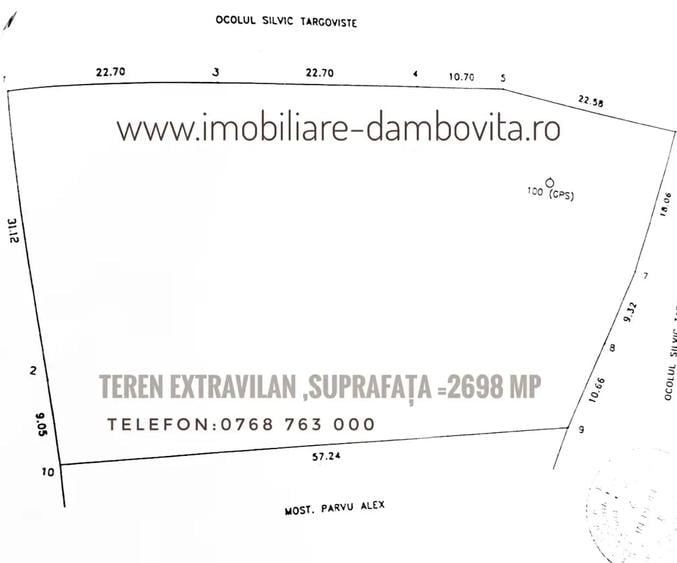 Teren de 2698 mp, în Gura Ocniței