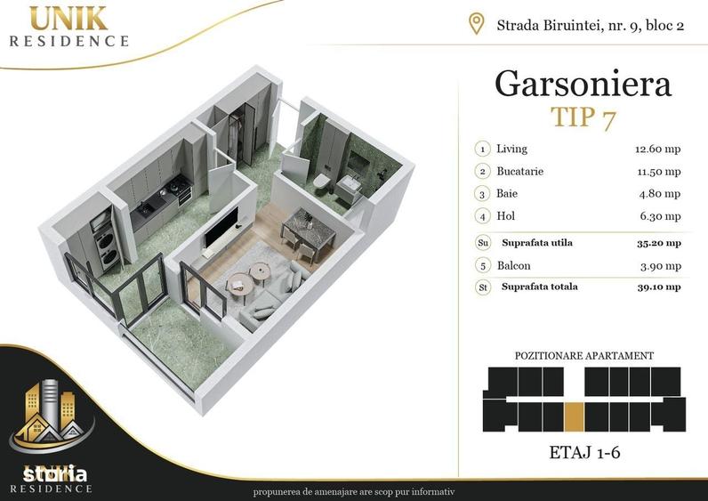 Garsoniera 35 mp | Aproape de Metrou Berceni | Bloc nou - 4