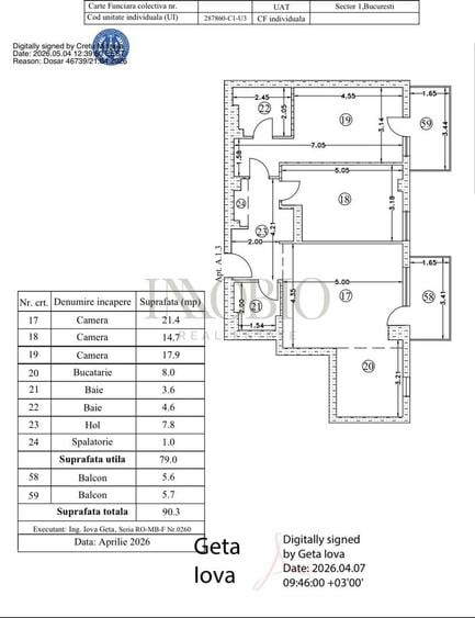 Apartament 3 Camere | 2 Băi | Imobil Nou | Atrium Plaza | + 21% TVA - 19