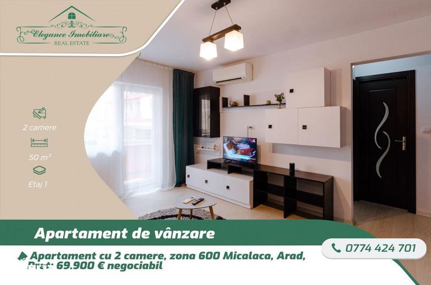 Apartament cu 2 camere semidecomandat, mobilat în Micălaca