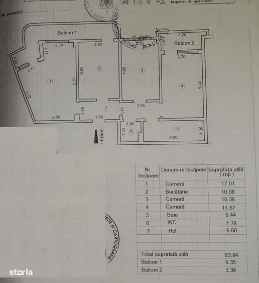 Apartament cu 3 camere decomandat în Central