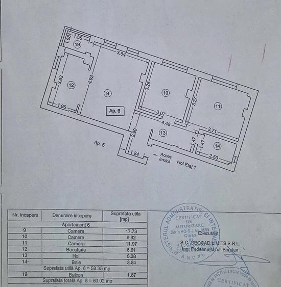 Apartament cu 3 camere decomandat, mobilat în Km 4