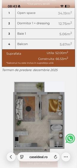 Apartament cu 3 camere decomandat în Sântandrei