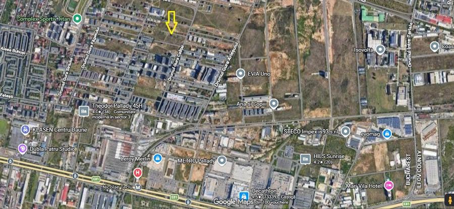 Teren Construcții intravilan de 345 mp, în Theodor Pallady