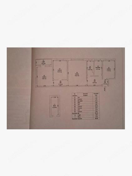 Apartament cu 3 camere semidecomandat în Dacia