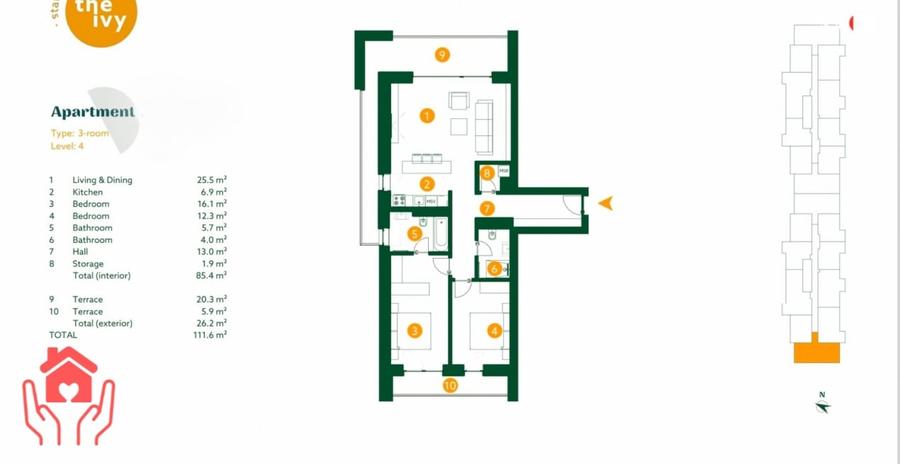 Apartament cu 3 camere decomandat, mobilat în Băneasa