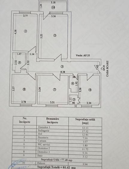 Apartament cu 4 camere decomandat în Ultracentral