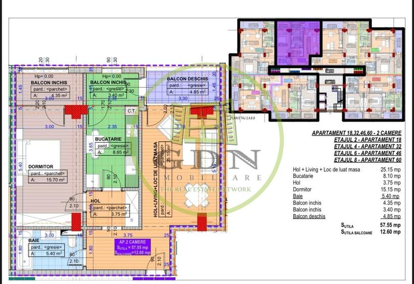 Apartament cu 2 camere decomandat în Cornitoiu