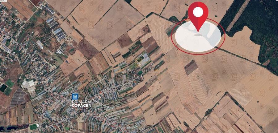 Teren agricol intravilan de 38876 mp, în Copăceni
