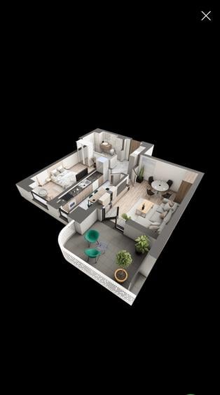 Apartament cu 2 camere decomandat în Galata