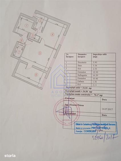 Apartament cu 3 camere decomandat în Roșu