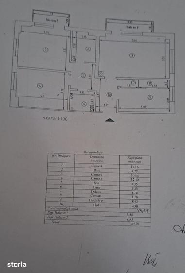 Apartament cu 3 camere decomandat în Cug