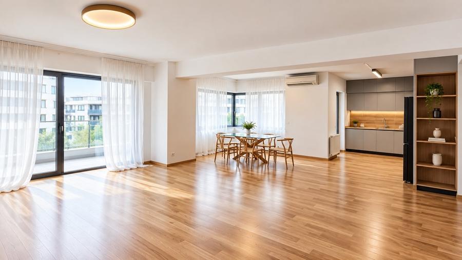 Apartament cu 3 camere semidecomandat, mobilat în Pipera