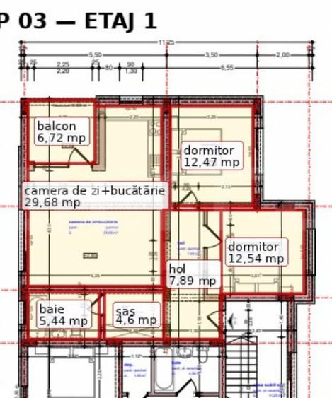 Apartament spa?ios cu 2 dormitoare ?i terasa generoasa, - 1