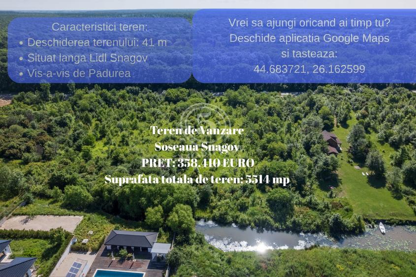 Teren Construcții intravilan de 5514 mp, în Snagov
