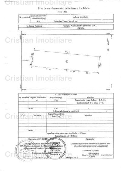 Teren intravilan de 876 mp, în Valea Cânepii