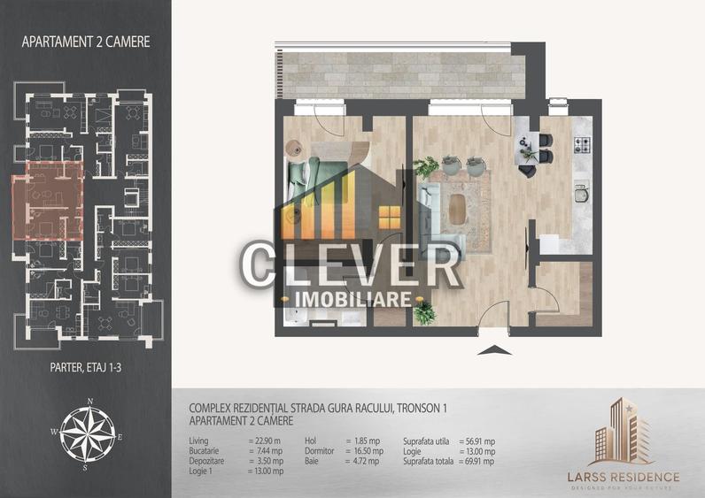 Apartament cu 2 camere semidecomandat în Theodor Pallady — fotografia 1
