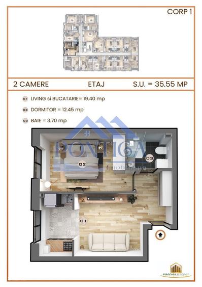 Apartament studio de vanzare | Direct dezvoltator | Comision 0% - 4