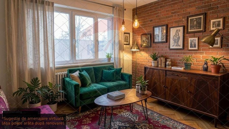 Apartament cu 3 camere semidecomandat, mobilat în Podgoria