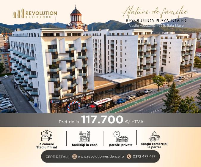 Apartament cu 3 camere decomandat în Bogdan Vodă