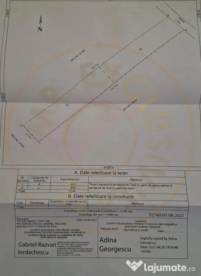Teren de 1246 mp, în Bradu