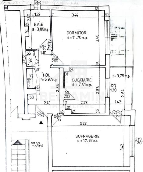 Apartament cu 2 camere semidecomandat în Rovine