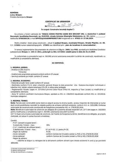 Teren de 1000 mp, în Dârste