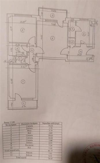 Apartament cu 3 camere semidecomandat în Tătărași