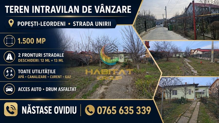 Teren Construcții intravilan de 1500 mp, în Central