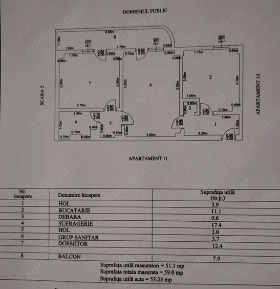 Apartament cu 2 camere semidecomandat în 5 Călărasi